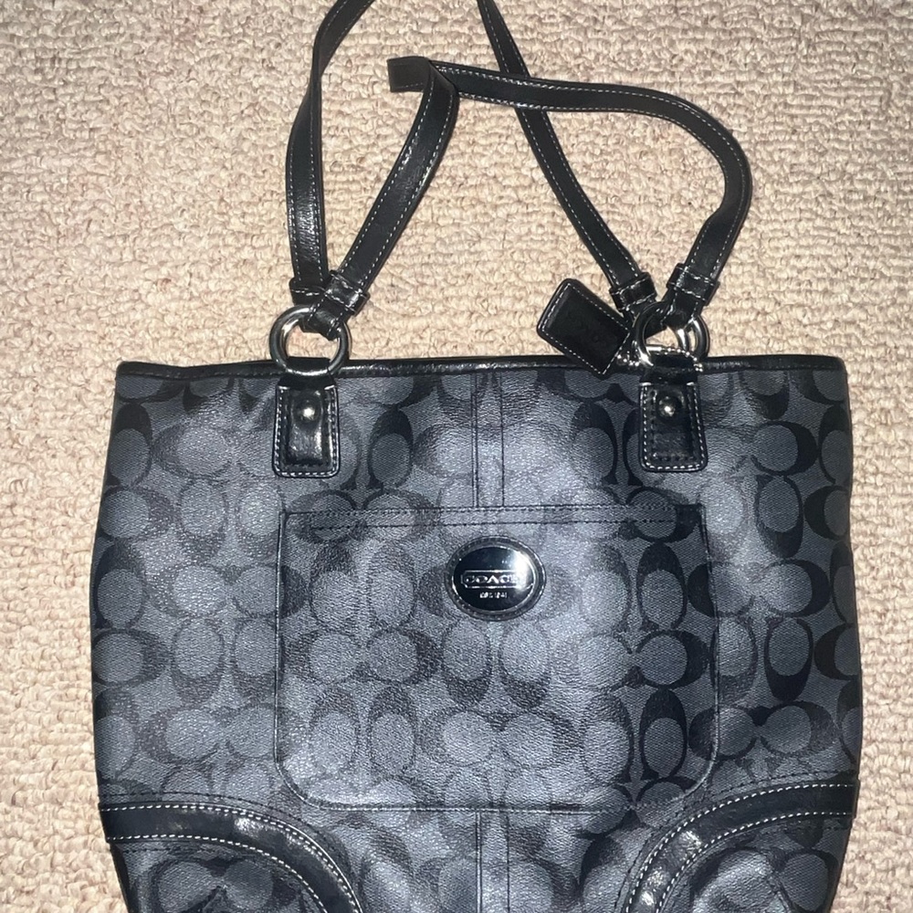 Coach Black Signature Tote Bag
